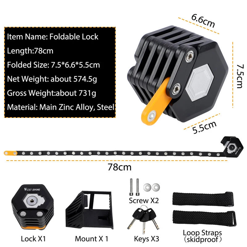 Heavy-Duty Chain Lock with Locking Mechanism