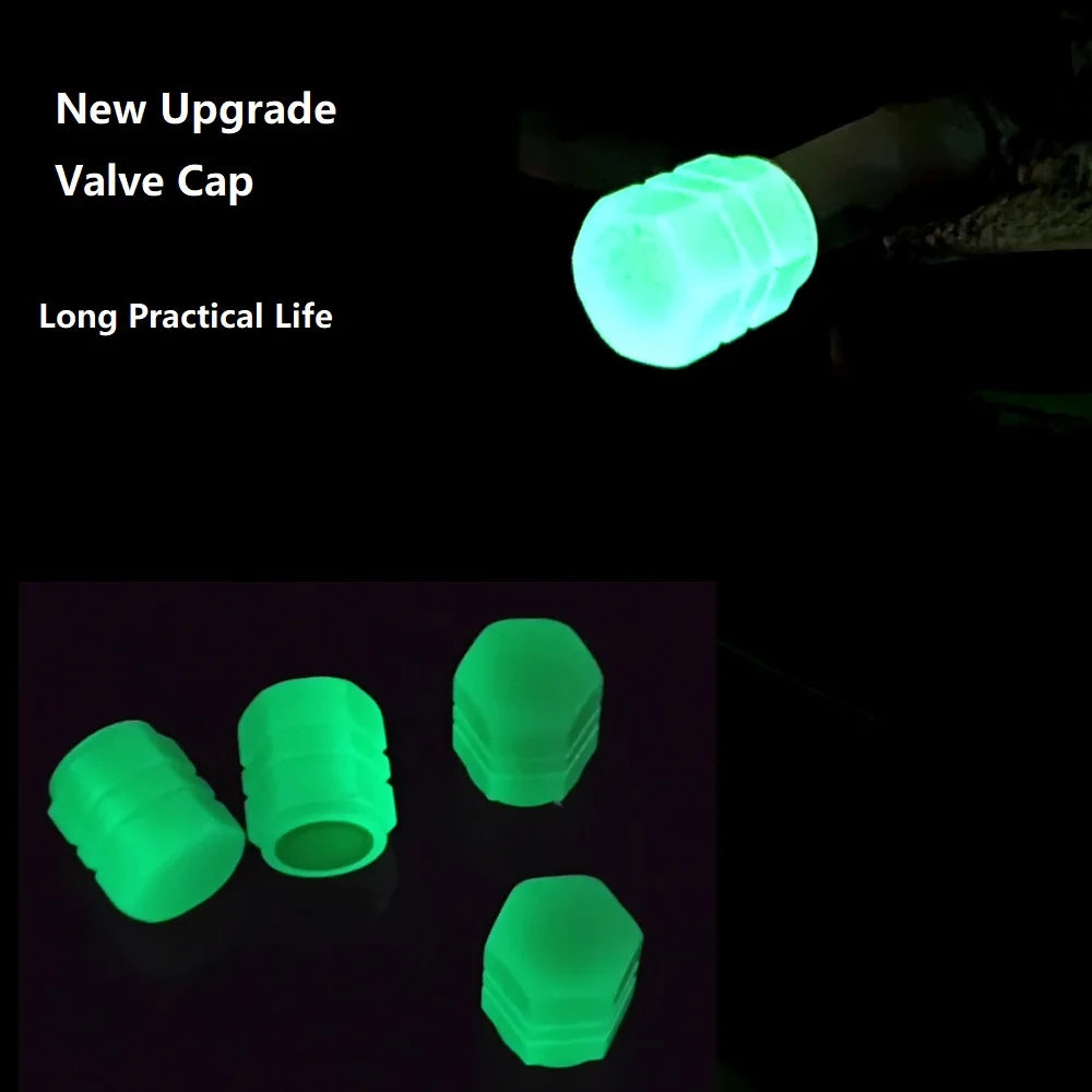 Glow-in-the-Dark Luminous Valve Caps