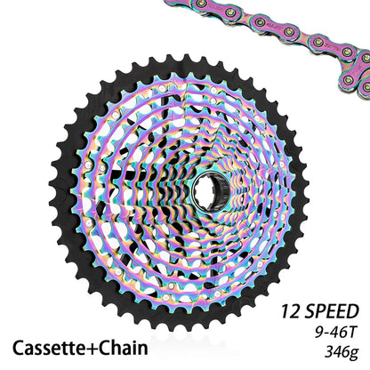 Cassette de bicicleta de 12 velocidades con cadena