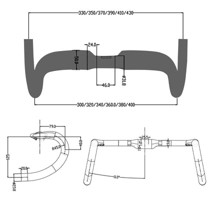 Câblage interne complet guidon de vélo tout carbone