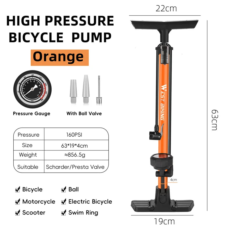 West Biking 160 PSI Bicycle Pump