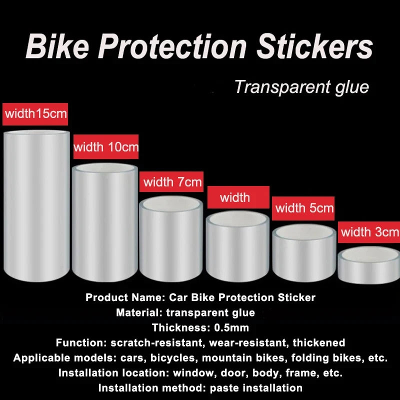 Pegatinas transparentes de protección para bicicletas