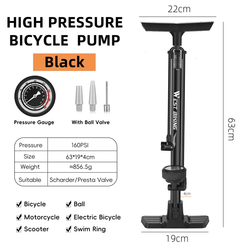 West Biking 160 PSI Bicycle Pump